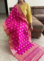 Banarasi Silk Rani Pink Festival Wear Zari Work Dupatta